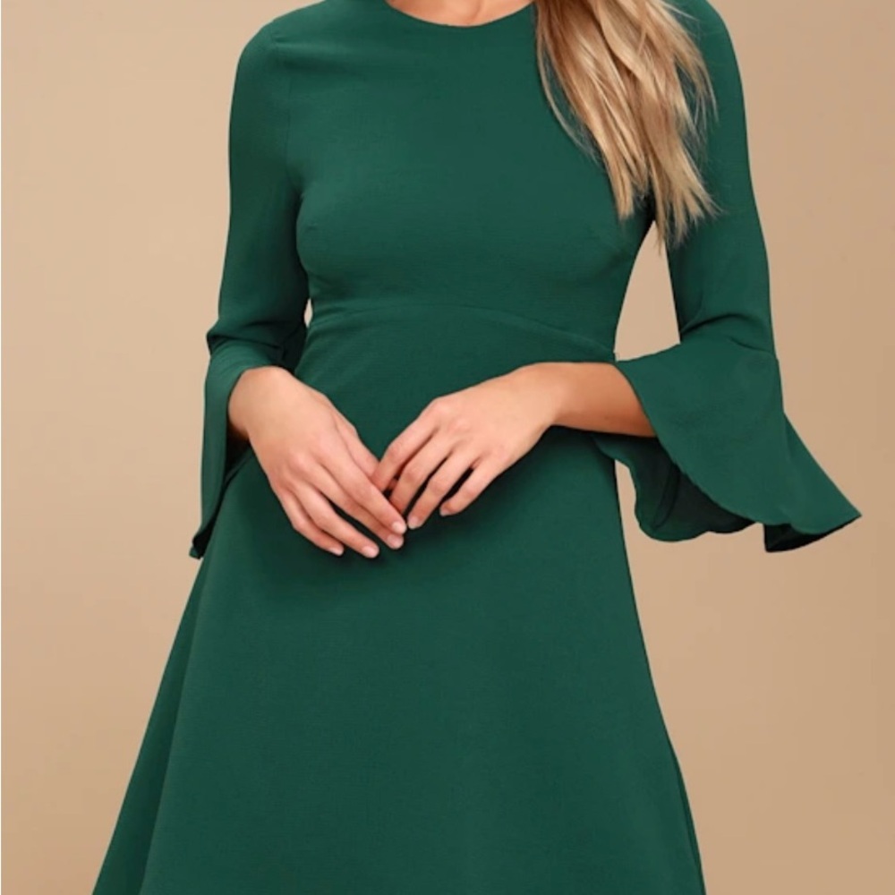 Lulu's Deep Teal Long Sleeve Dress